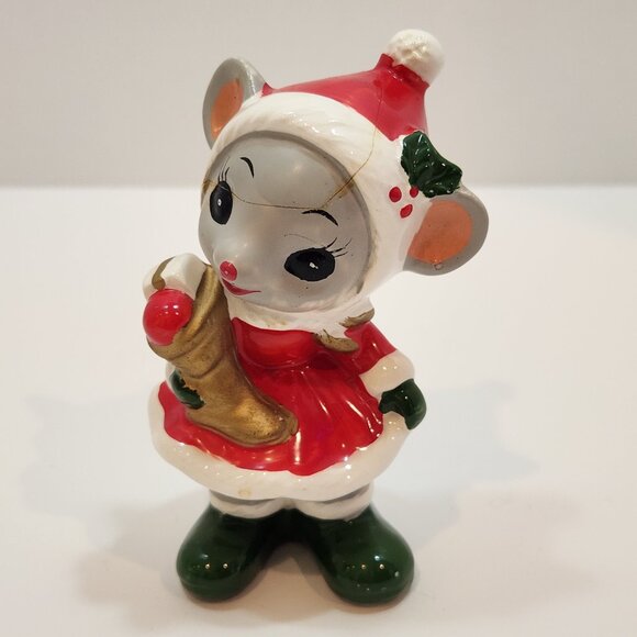 Cute Vintage 60s Napcoware Christmas Carol Mice Set of 4 - Picture 8 of 10